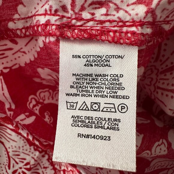 Ann Taylor LOFT Tango Red Paisley Button Pull On Midi Skirt Tank Top Women's XL - Picture 8 of 9